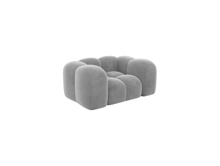 Design Loungesessel „Alba“ mit Samtbezug Samtbezug Hellgrau BLOOMINGLOFT Collection