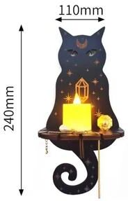 Uplift Treasures Handcrafted Wooden Wall Display Shelf cat