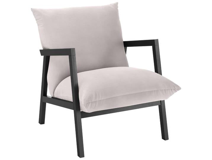 Carryhome Sessel, Hellgrau, Holz, Buche, massiv, Uni, Füllung: Schaumstoff, Silikon, 63x76x80 cm, Stoffauswahl, Wohnzimmer, Sessel, Sonstige Sessel
