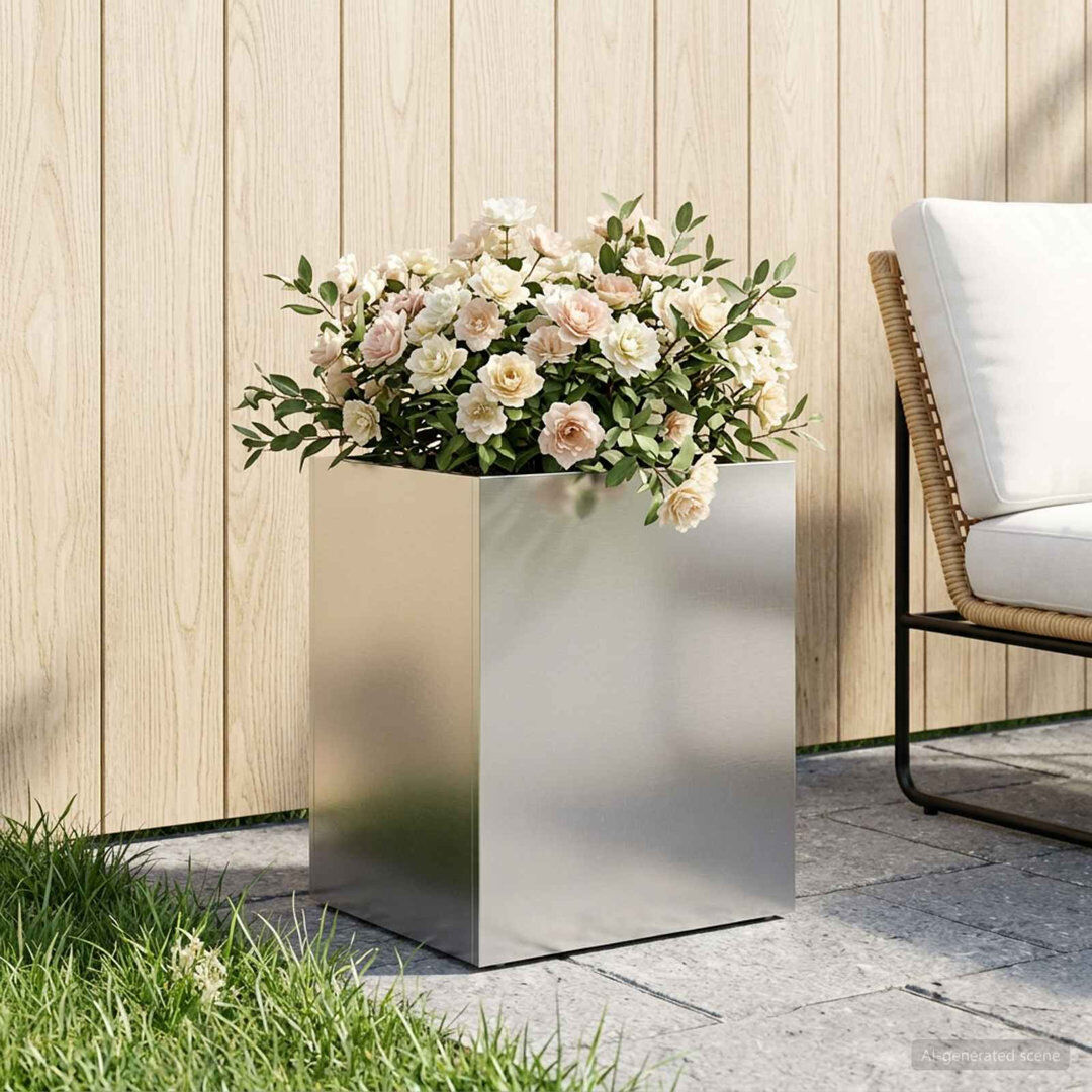 Rebrilliant Planter Silver 40cm H x 40cm W x 30cm D