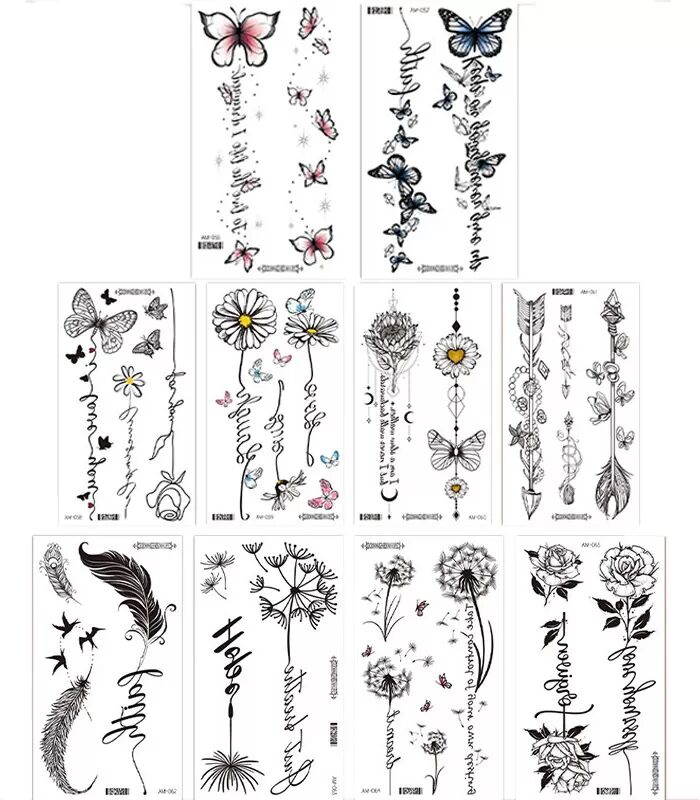INF 10-Blatt-Packung temporäre Tattoos model 2