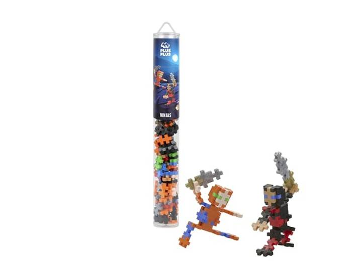 Plus-Plus 4307 Geniaal bouwspeelgoed, ninjas, creatieve bouwstenen buis, bouwstenenset voor kinderen, 100 delen