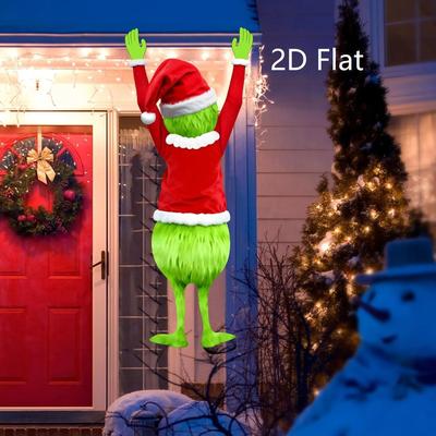 Uplifted Goods Festive Green Character 2D Acrylic Hanging Holiday Decoration Festive Green Character 2D Acrylic Hanging Holiday Decoration