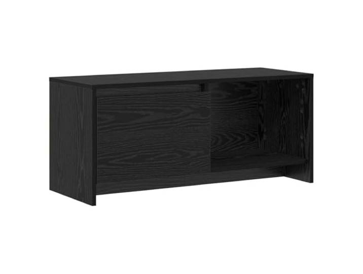 KUPTYERFG TV-Schrank Wandmontiert Schwarz Eichen-Optik 90x35x40 cm Platzsparendes Lowboard für Wohnzimmer und Schlafzimmer mit 2 Türen und Fach für Medientechnik.