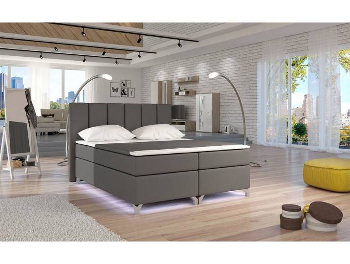 Fun Möbel Boxbett Schlafzimmerbett PARMA mit LED (inkl. Bettkästen, inkl. Kaltschaumtopper)