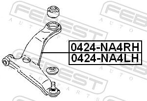Febest Lenker, Radaufhängung 0424-Na4lh Vorne Links Für Mitsubishi
