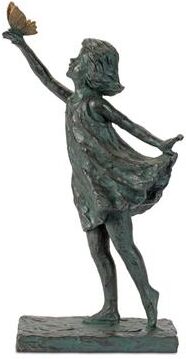 Melrose International "Girl with Butterfly Garden Statue 18.75""H"