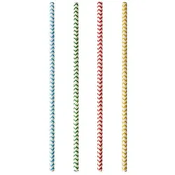 Papstar 25 Trinkhalme, Papier Ø 6 mm · 20 cm farbig sortiert "Zig Zag"