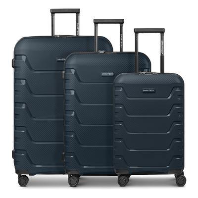 Kofferset SMARTBOX "Edition 01 4 Rollen Kofferset 3-teilig mit Dehnfalte", Herren, blau (dunkelblau), Polypropylen, Koffer-Sets