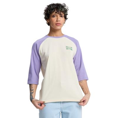Shirttop QUIKSILVER "Bridge End", Damen, Gr. M, lila (bone), Obermaterial: 80% Baumwolle, 20% Polyester., Tops Shirttop