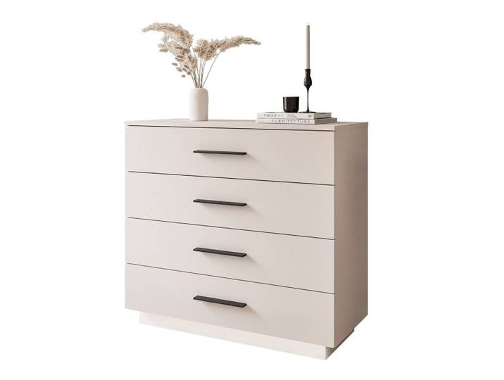 KOMMODE LINA KASCHMIR 95 cm mit LED-Beleuchtung Schwarze Griffe