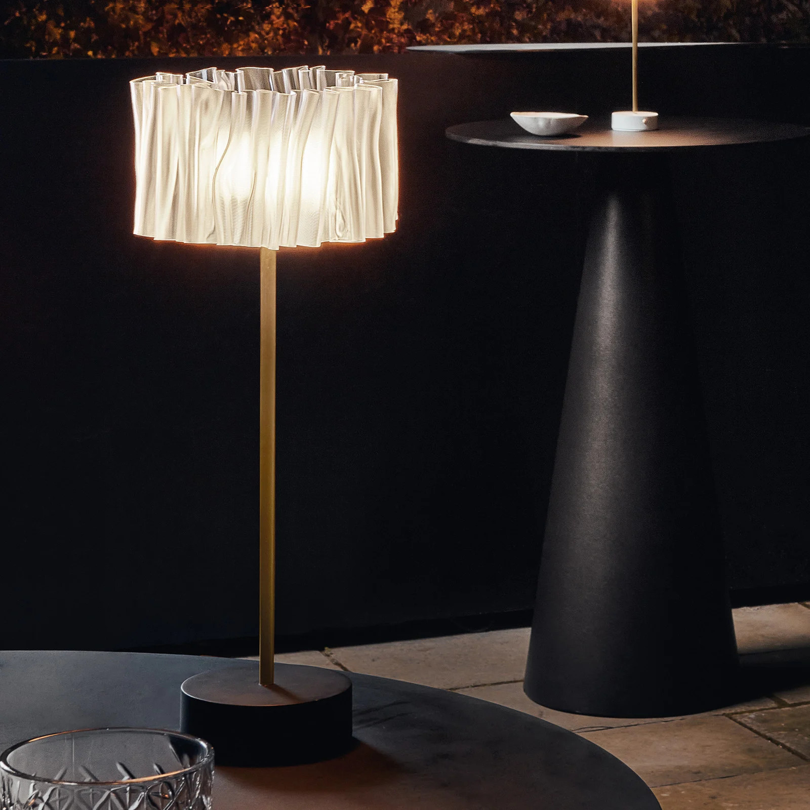 Slamp Accordéon Battery tafellamp Prism Black met lampenkap