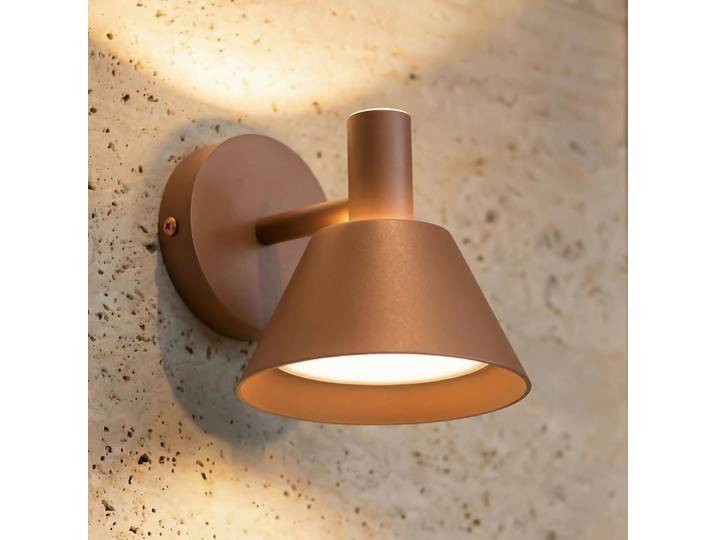 Applique d'extérieur LED Tabena, marron, IP44, CCT - Lucande - Moderne - Aluminium - Rond