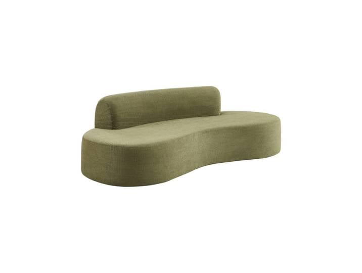 Canapé compressé virgule 3 places tissu chenille kaki