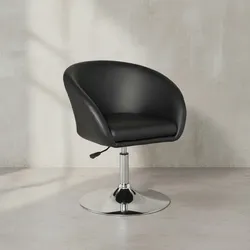 KADIMA DESIGN Loungesessel LIFT, Retro-Design, verstellbare Sitzhöhe, Trompetenfuß, in Schwarz oder Weiß