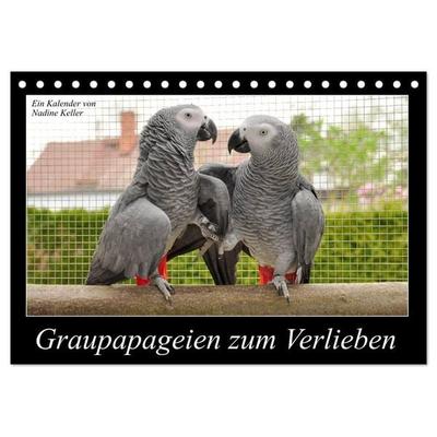 Graupapageien zum Verlieben (Tischkalender 2026 DIN A5 quer), CALVENDO Monatskalender