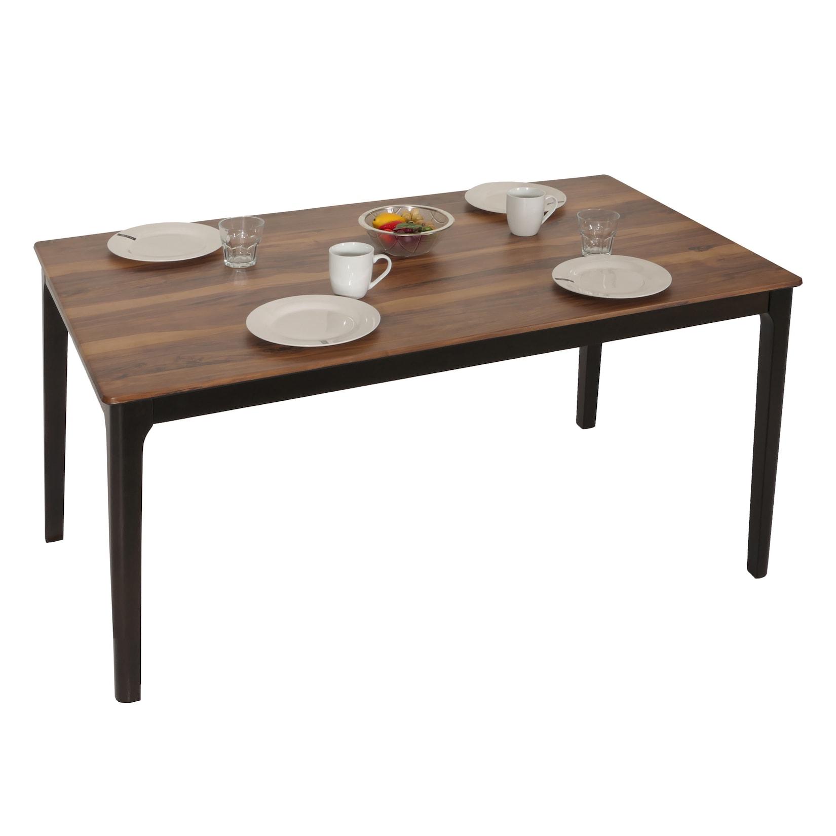 Esszimmertisch MCW-M55, Tisch Esstisch, Massiv-Holz HDF Laminat Melamin 135x80cm, Sheesham Holz-Optik, dunkle Beine