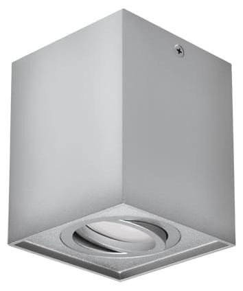 Ideus HARY D Vierkante Plafondlamp, Zilver, 35W, GU10, Model 03715