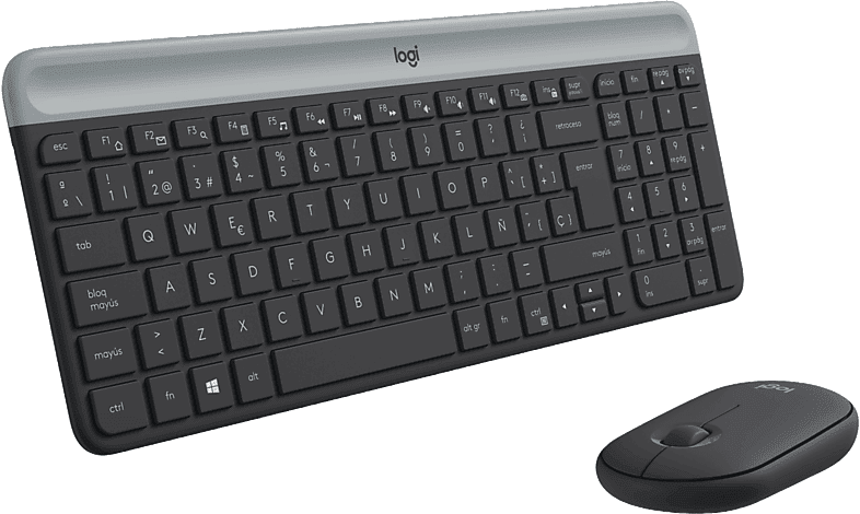 Pack Teclado + Ratón - Logitech MK470, Inalámbrico, ambidiestro, USB, Windows, Teclas de acceso directo, Pilas +18 meses, Negro