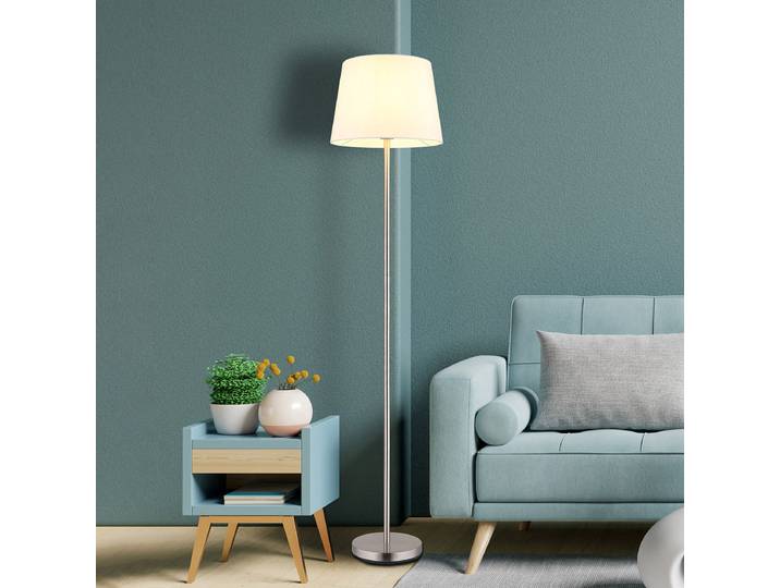 Lampadaire Ø 35cm Blanc/Argenté/Argenté Tissé à plat E27