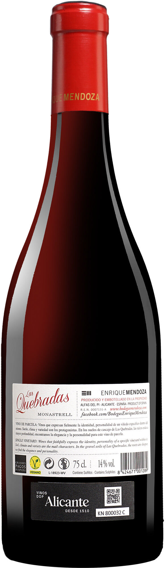 Enrique Mendoza Las Quebradas 2020 14% Vol. Rotwein Trocken aus Spanien