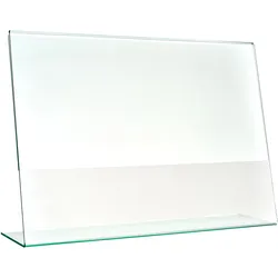 L-Aufsteller mit Glasoptik, PMMA (Acryl), transparent Querformat | A4, Acryl (PMMA)