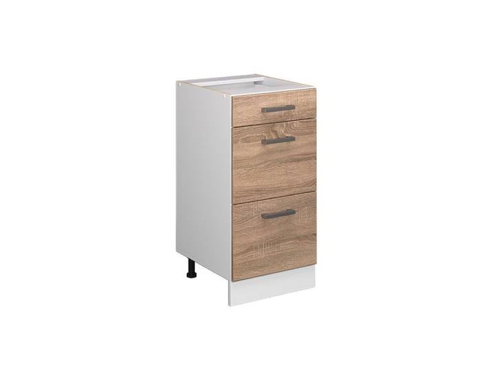 Vicco Unterschrank R-Line, Sonoma/Weiß, 40 cm mit Schubladen, ohne Arbeitsplatte (1-St)