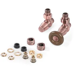 Terma Set Regel-Eckventil WOOD; GZ 1/2" - Ø16x2, Ø15; Kupfer, TGERME001, Messing Holz TGERME001