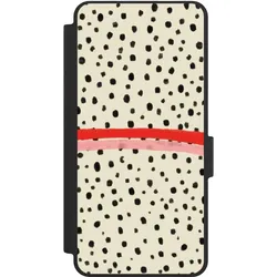 Nivocase Klapphülle für Samsung Galaxy S26 Handyhülle aus Kunst Leder NIVOflip schwarz Kunst Punkte (Samsung Galaxy S26), Smartphone Hülle, Schwarz
