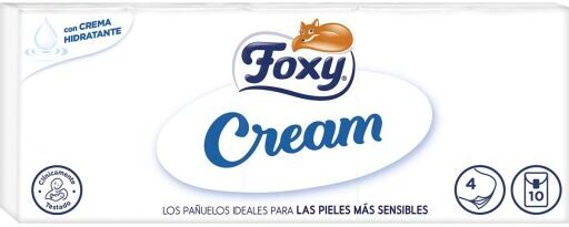Foxy Cream Sensitive Skin Handkerchiefs 10 x 9 units