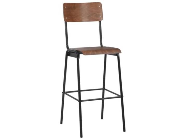 Barstühle aus massivem Sperrholz und Stahl, schlichtes Design, 6 Stück Sitzfläche aus robustem Sperrholz, pflegeleichte Verarbeitung, stabile Füße, stapelbar zur Aufbewahrung