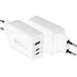 GC PCA-W007W - USB-Ladegerät, 65 W, GaN-Technologie, 2x USB-C, 1x USB-A, weiß