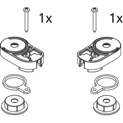 Kermi EBAT025 Set Lager oben, silber hochglanz, 2534011 2534011