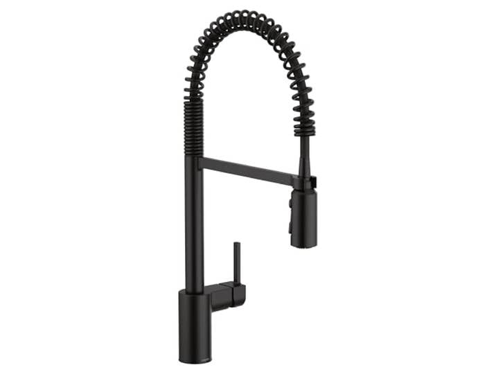 Moen Align 5923BL Küchenarmatur mit ausziehbarem Sprühkopf und Power-Boost, Einloch-Küchenspüle, Einloch-Küchenspüle, Einhebel-Spültischarmatur, Mattschwarz