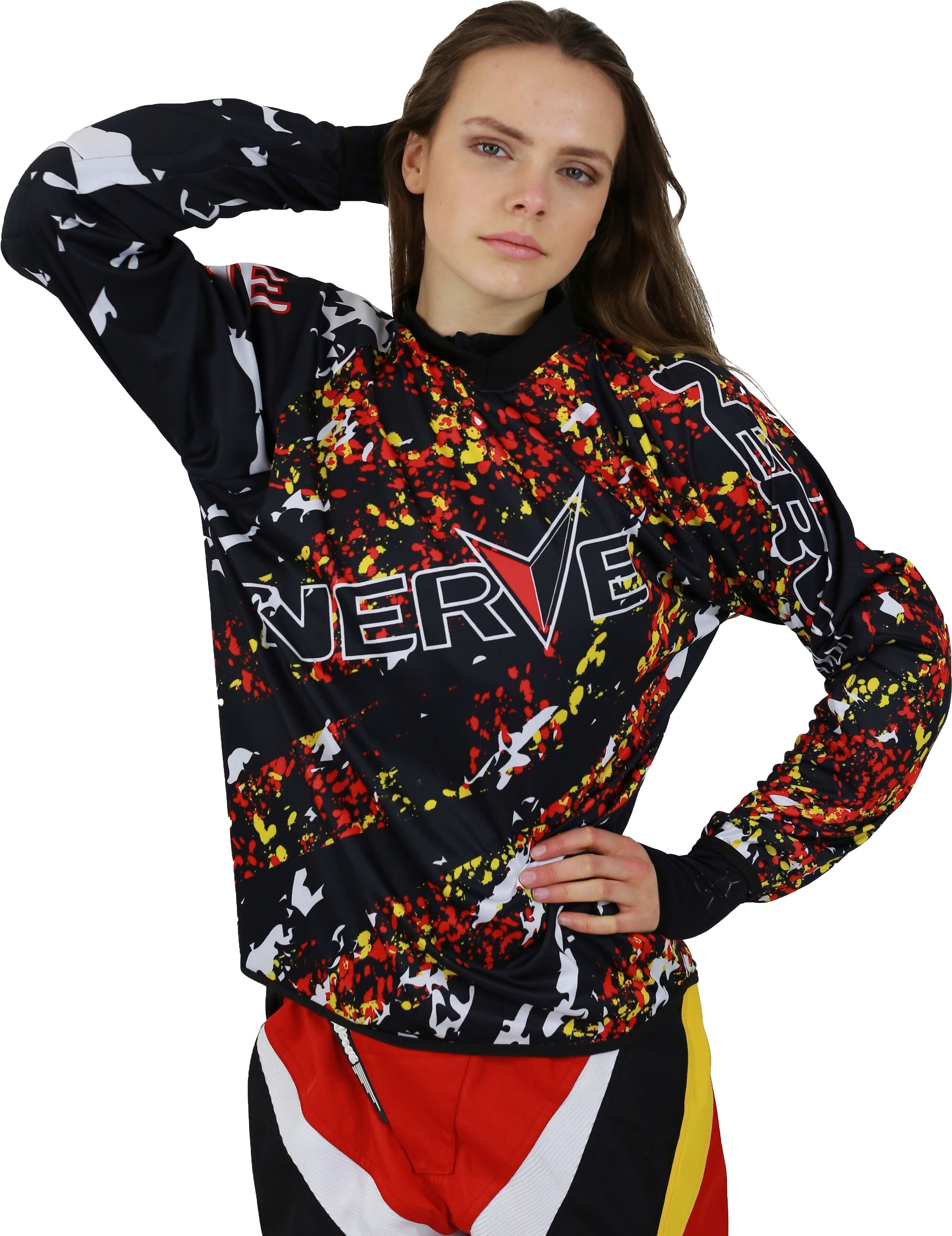 Motocross-Shirt NERVE "Nerve" Gr. XS, bunt, Shirts, Damen, XS, Obermaterial: 100% Polyester, Motocross-Shirt bunt XS