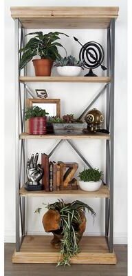 ARCILLA ELEMENTAL Brown Wood 5 Shelves Shelving Unit