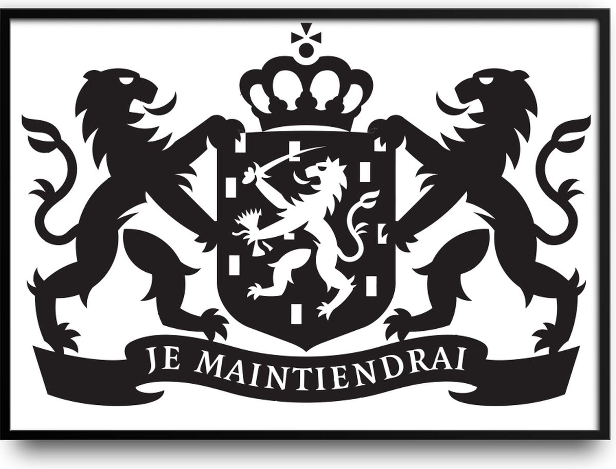Je Maintiendrai fotolijst met glas en grappige poster, 30 x 40 cm