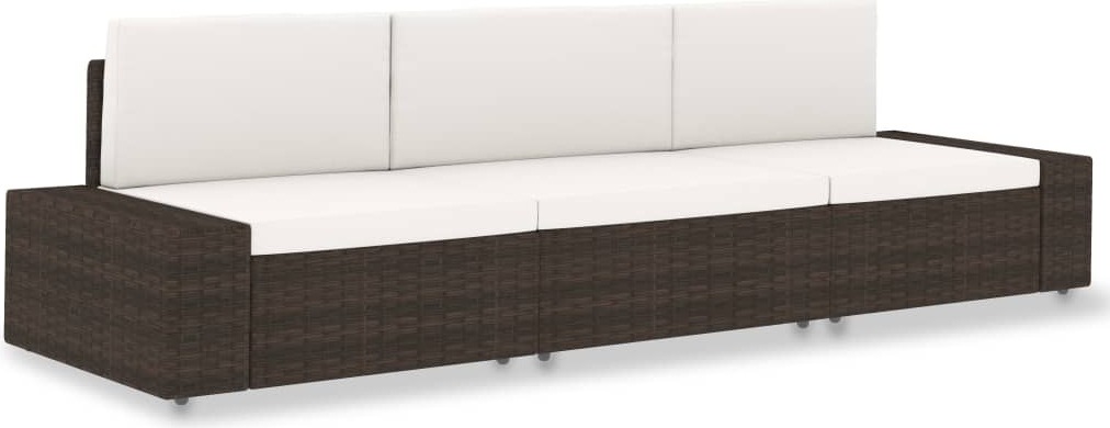 Modulares 3-Sitzer-Sofa Poly Rattan Braun
