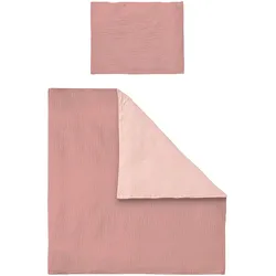 BORNINO HOME Wende-Bettwäsche Musselin 35x40/80x80 cm, rosa