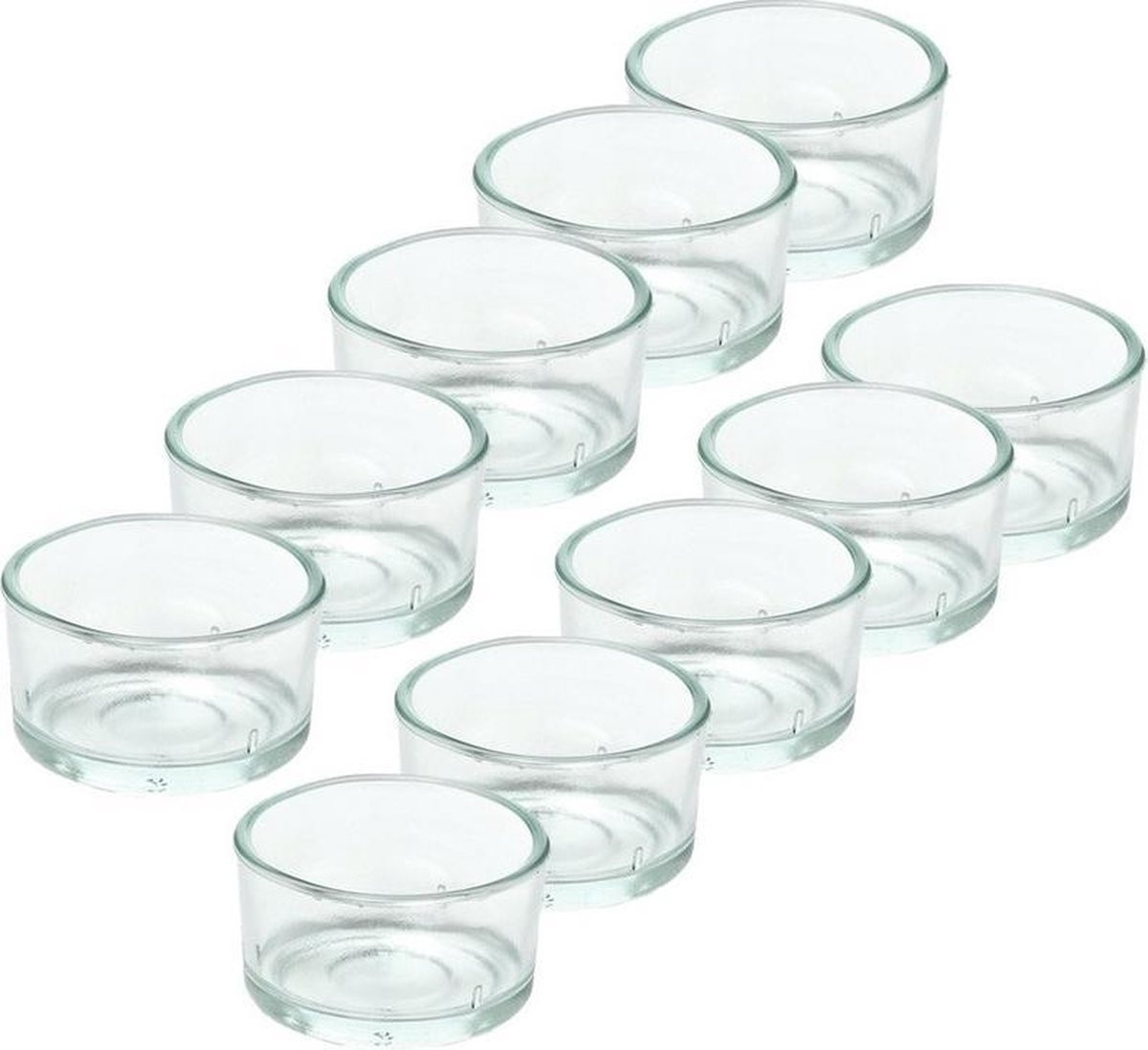 Trend Candles theelichthouder - 10 stuks - glas - transparant - 4 x 3 cm