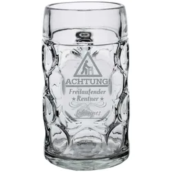 ISAR Bierkrug 1,0  l mit Eichung - Freilaufender Rentner