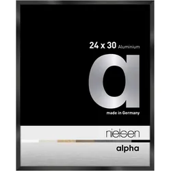 Nielsen Bilderrahmen Alpha Aluminium Normalglas / Floatglas / Schwarz Eloxal Gla...