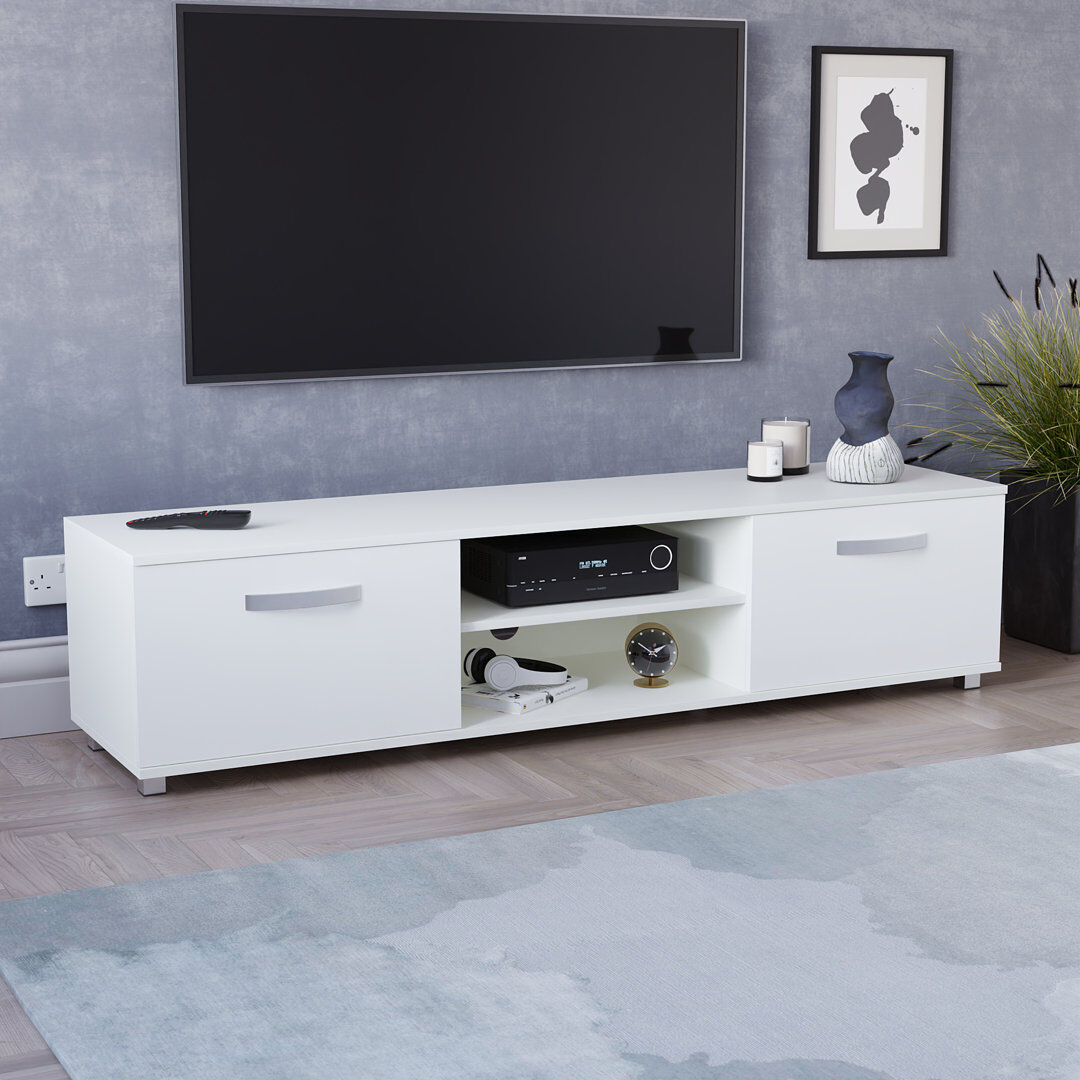 Latitude Run Muskoka TV Stand White 38cm H x 160cm L x 40cm W
