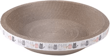 Inspire Curations Oval Corrugated Cat Scratcher Bed For Indoor Cats 35x8cm