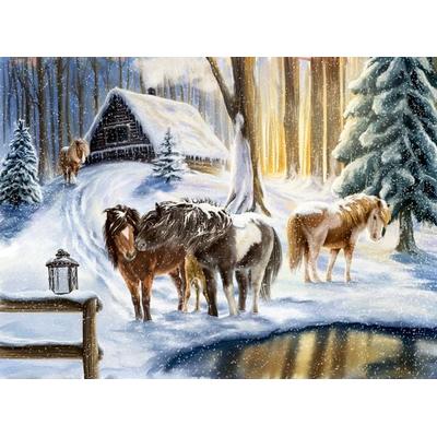 Wand-Adventskalender – Winterpferde