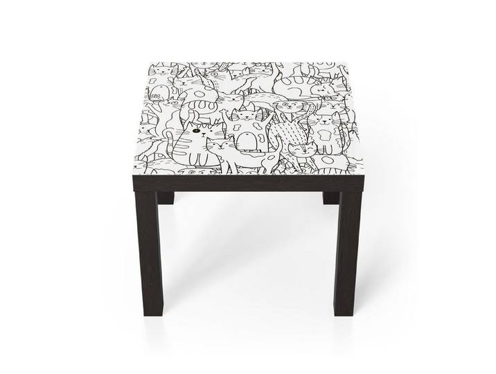 DEQORI Couchtisch 'Comic-Katzen', Glas Beistelltisch Glastisch modern