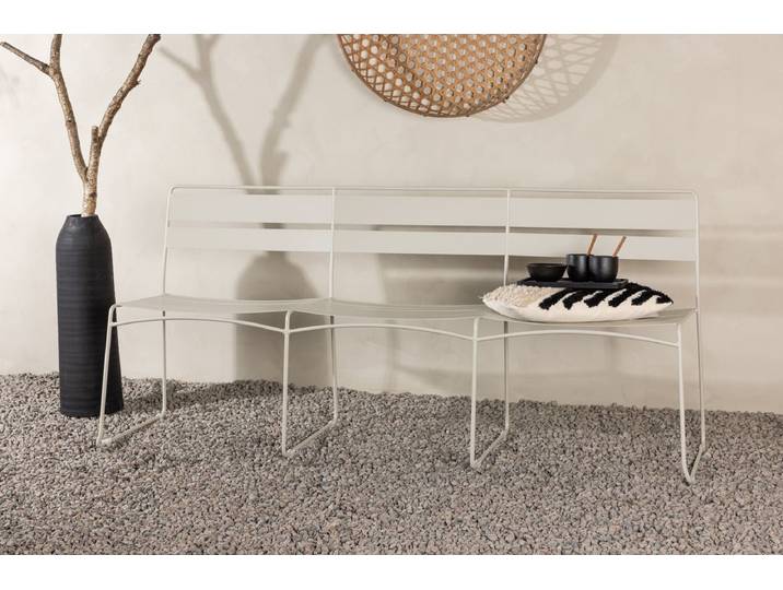 Gartenbank Linda- Aus beigem Stahl - Beige - Luxusbetten24