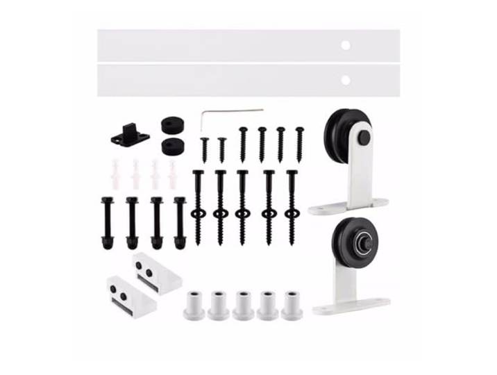 6 Ft/6, Ft/8,2 Ft Weiß Top Mount Stil Stahl Einzel Schiebe Scheune Rustikale Holz Tür Schrank Hardware(183cm single doorkit splice)