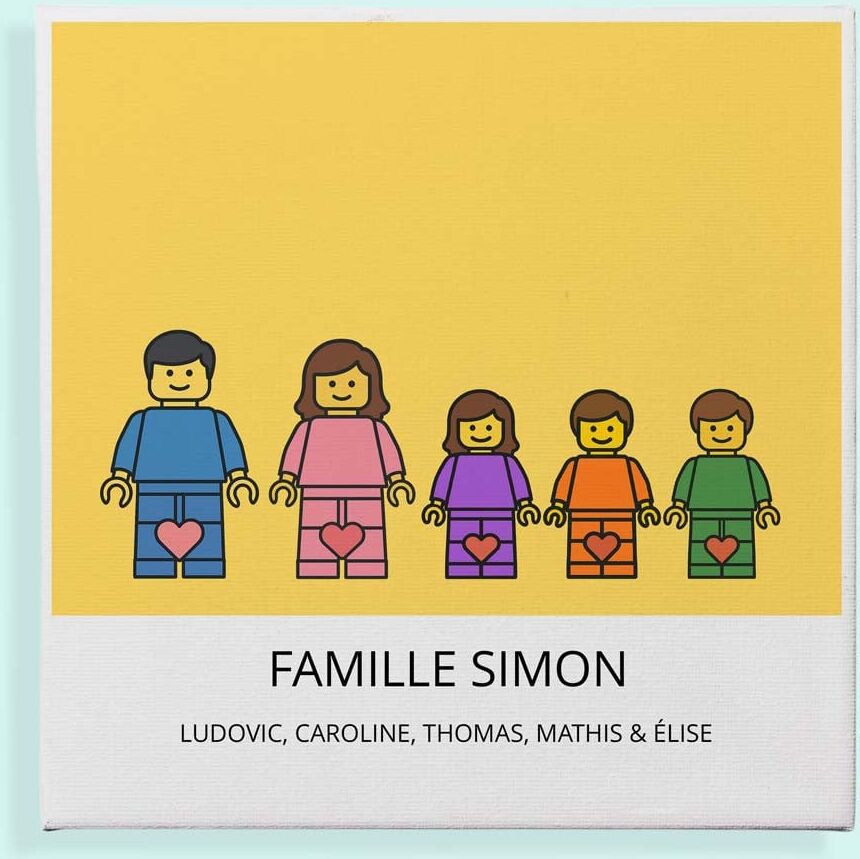Ocadeau Tableau famille figurine brique