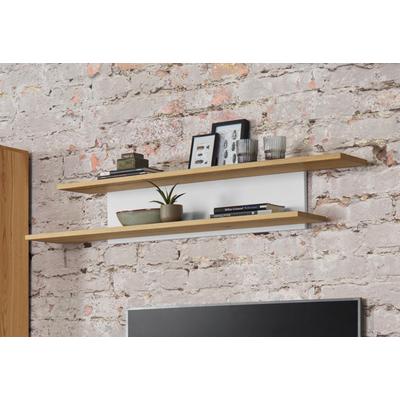 Wandboard VOGL MÖBELFABRIK, weiß (altholzeiche, weiß), B:124cm H:25cm T:24cm, Regale, Wandboard, Breite 142 cm
